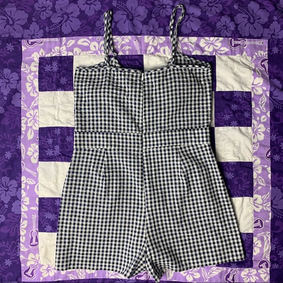 Black & White Checkered Romper - Picture 6 of 7